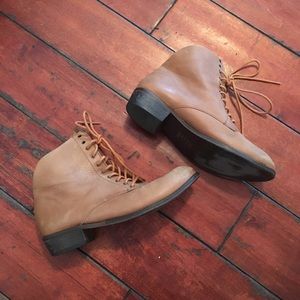 Over the Ankle Lace up Heeled Boot